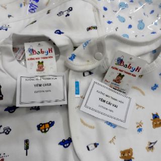 Yếm ăn dặm 2 lớp cotton cho bé