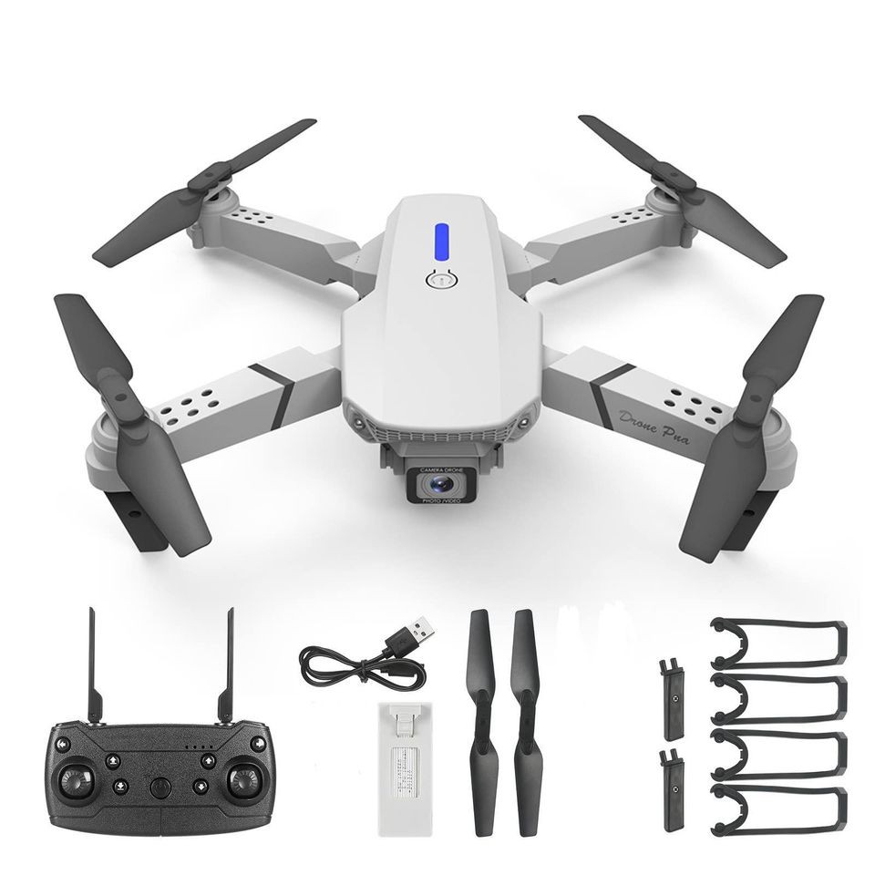 Flycam E88 Pro mini, camera 4K truyền hình ảnh trực tiếp về điện thoại, Wifi FPV bản 2021 tặng kèm balo đựng chống sốc