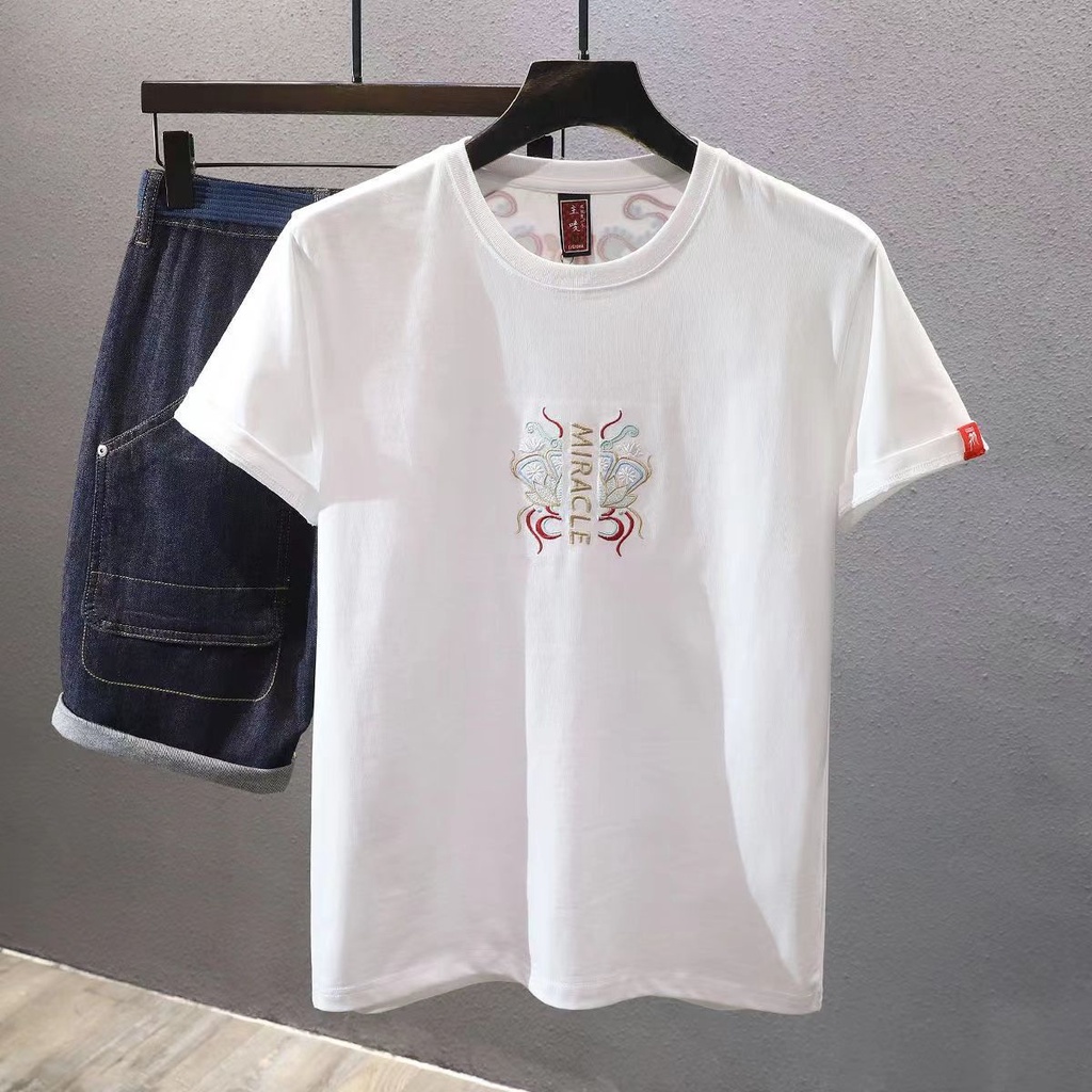 Áo Thun Tay Ngắn Cổ Tròn Màu Sắc Đơn Giản Cho Nam