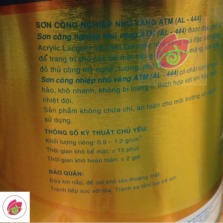 Sơn công nghiệp nhũ vàng ATM 444  (800ml) ( lưỡng tính) cho gỗ, xi măng, kim loại