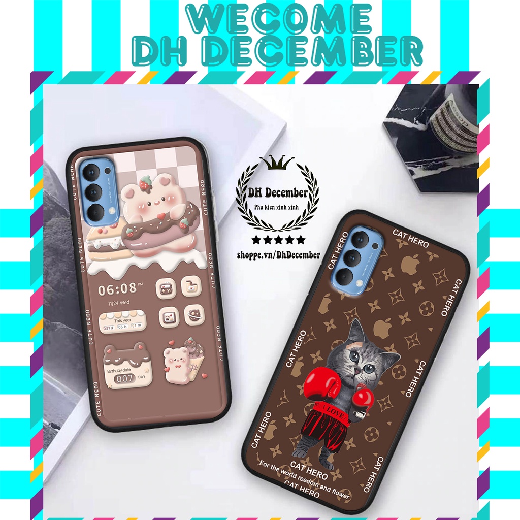 Ốp lưng Oppo RENO 4 in hình 3D GẤU HỒNG-GẤU BE3R -XINH XẺO CỰC ĐẸP