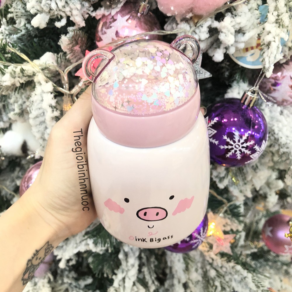 Bình Giữ Nhiệt Vịt Gấu Thỏ Heo Vô Diện Dễ Thương