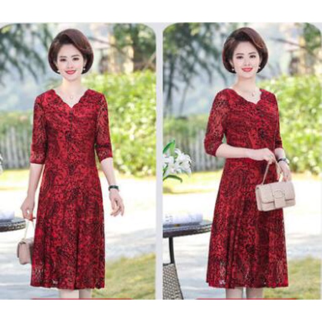 Đầm ren nữ trung niên cao cấp kiểu dáng sang trọng NP998