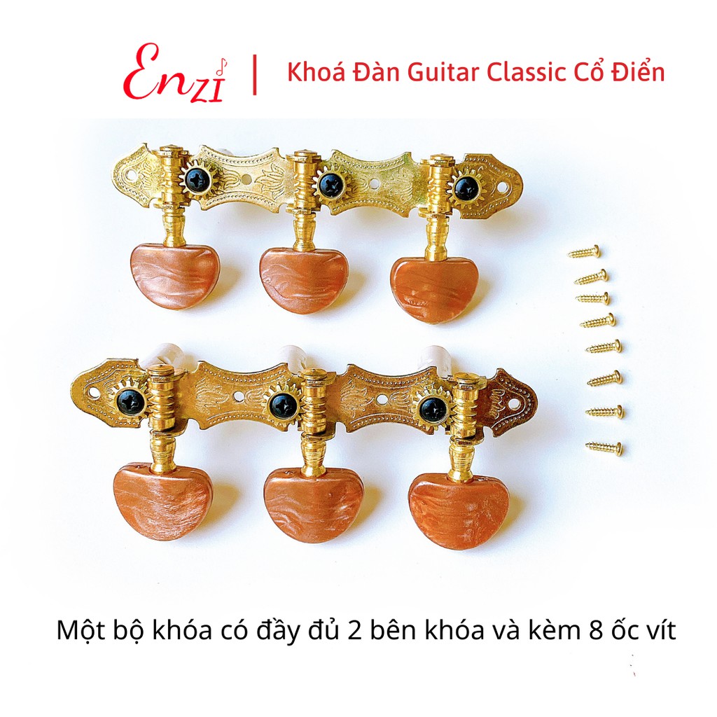 Khóa đàn guitar classic cao cấp có đủ 2 bên khóa kèm ốc vít Enzi