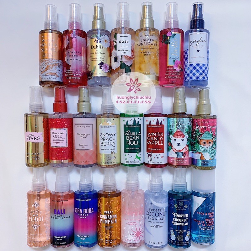 Xịt thơm Bath and Body works 75ml- body mist 88ml nhiều mùi mẫu mới