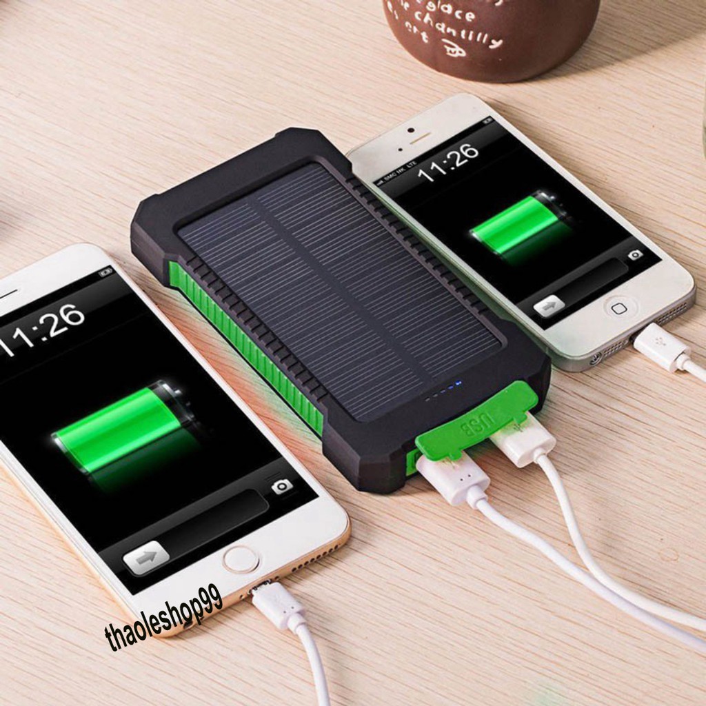 Sạc Dự Phòng Năng Lượng Mặt Trời Dung Lượng Lớn 20000mAh