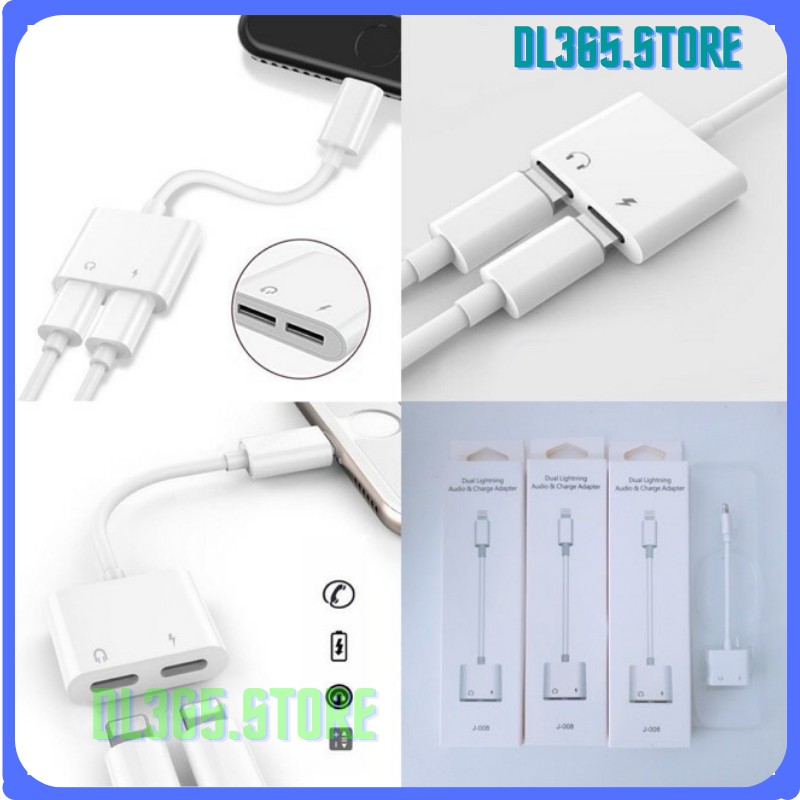 Jack Chuyển Đổi Vừa Sạc Vừa Cắm Tai Nghe (Chia 2 Cổng Chân Lightning Cho Các Dòng iPhone) cáp chia cổng lightning