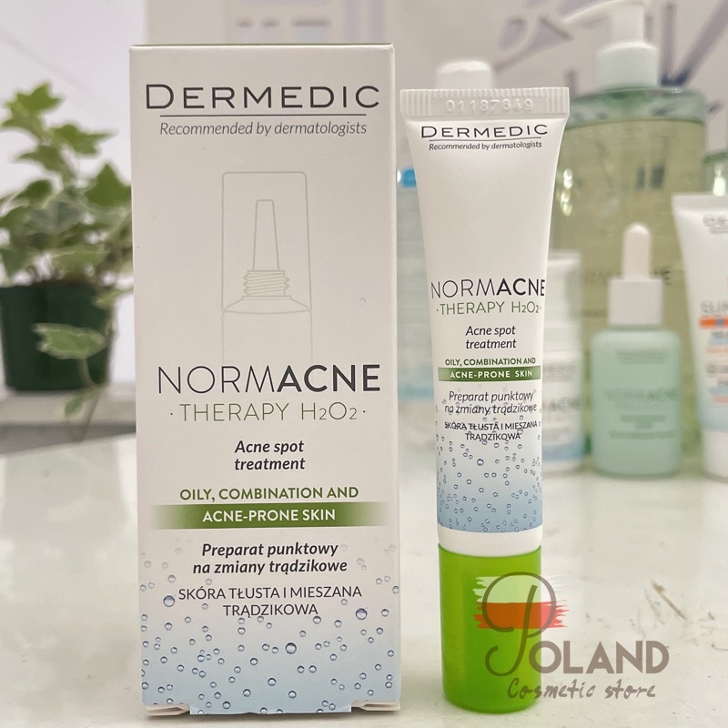 Kem chấm mụn Dermedic Normacne Therapy H2O2 giúp giảm mụn sưng đỏ, ngừa thâm 15ml