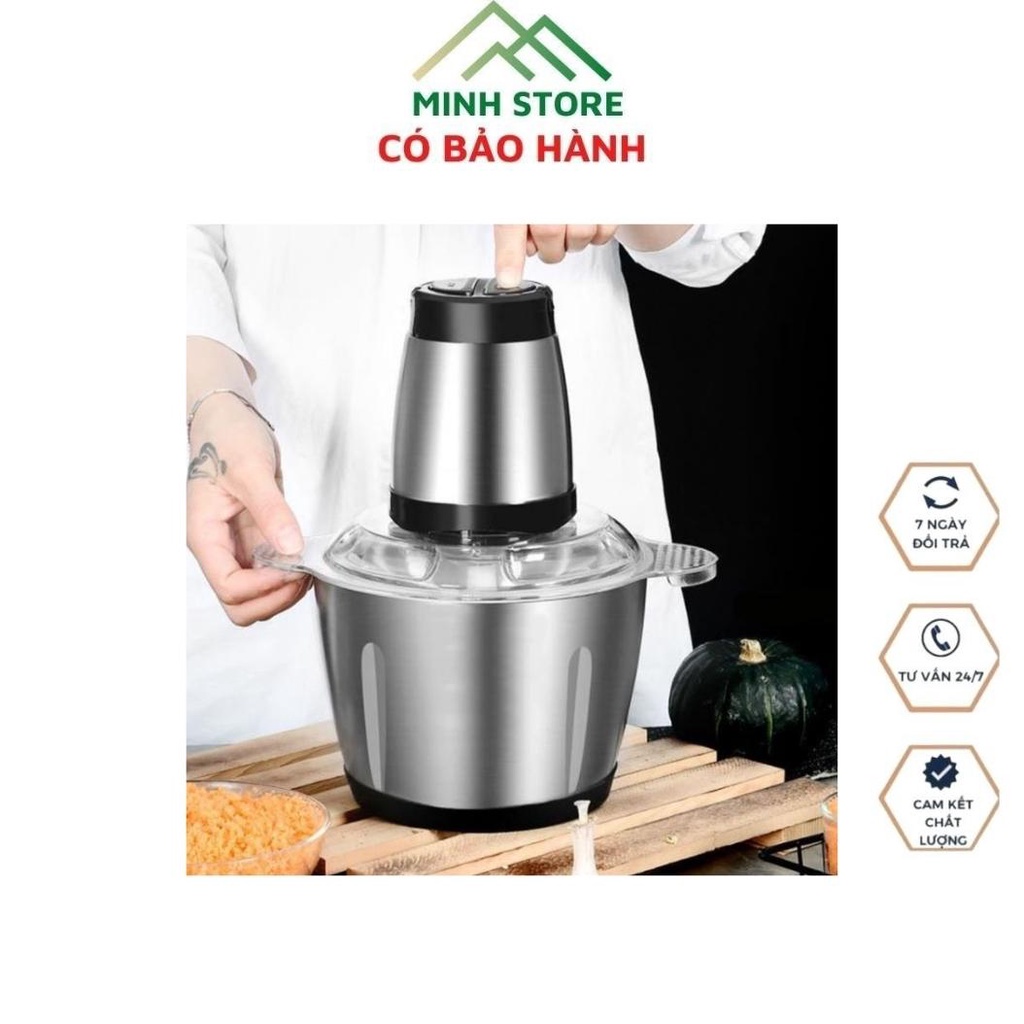 Máy Xay Thịt Đa Năng Chế Độ Dao 4 Lưỡi Cỡ Lớn Dùng Chế Biến Thực Phẩm 2L Inox 304 Siêu Bền