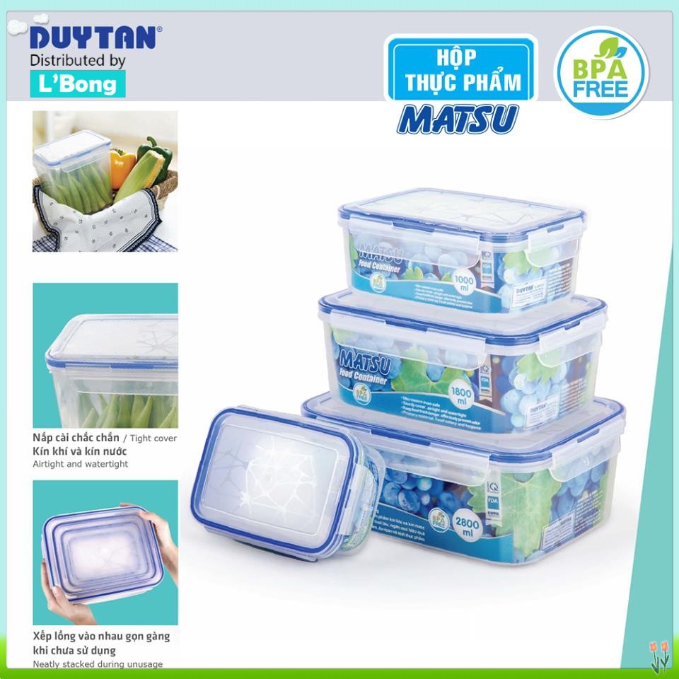 Bộ 3 Hộp đựng thức ăn Matsu