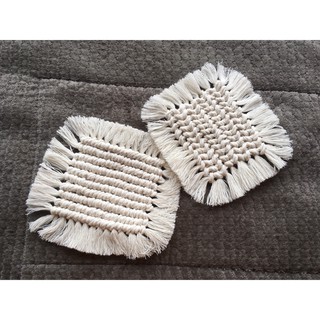Đế Lót Ly Vuông - Macrame handmade 100% [Ảnh Thật]