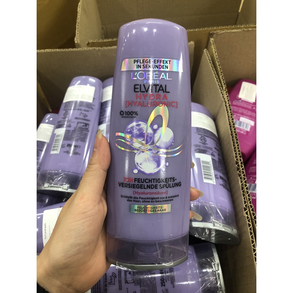Bộ Dầu gội, Dầu xả Loreal Elvital Hydra Hyaluronic  dành cho tóc khô và mất nước - 300ml - Đức