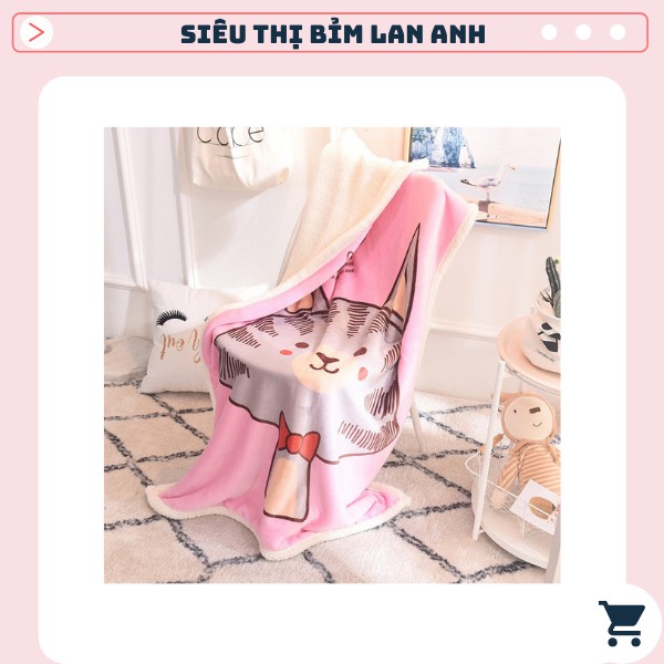 [Hàng loại 1] Chăn Lông Cừu 1 lớp cho bé hình động vật ngộ nghĩnh - kích thước 100*140 cm FREE MẪU