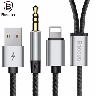 Cáp iPhone 3.5mm + USB Charging Audio for iOS 10 BASEUS cho iPhone 7/ 7Plus 8/8Plus / iPhone X