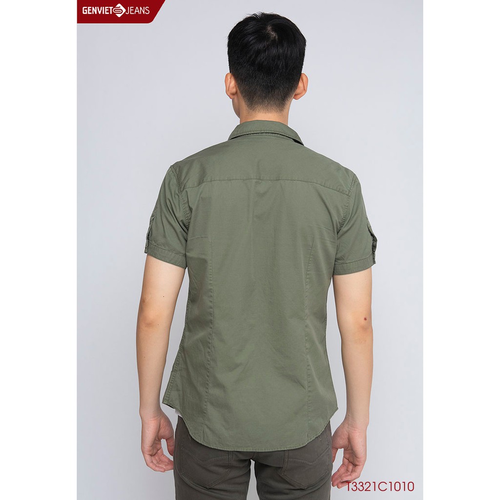 Áo Sơmi Kaki Cộc Tay Nam T3321C1010 GENVIET | BigBuy360 - bigbuy360.vn