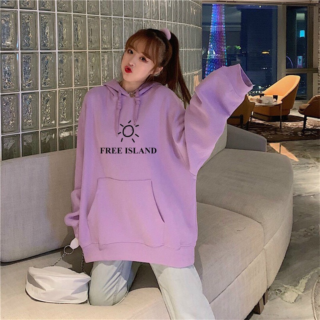 Áo Khoác Nỉ Hoodie In Free Island