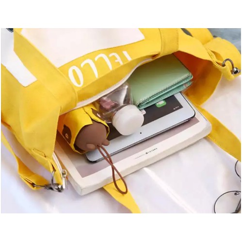 Túi Tote Nữ LTS Phối Màu Thời Trang BLACK , PINK, YELLOW