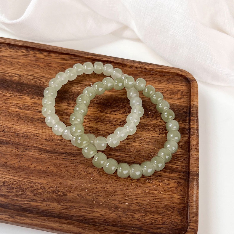 XiaoboACC Vòng Tay Chuỗi Hạt Đá Co Giãn Tùy Chọn Màu Sắc Thời Trang Hàn Quốc