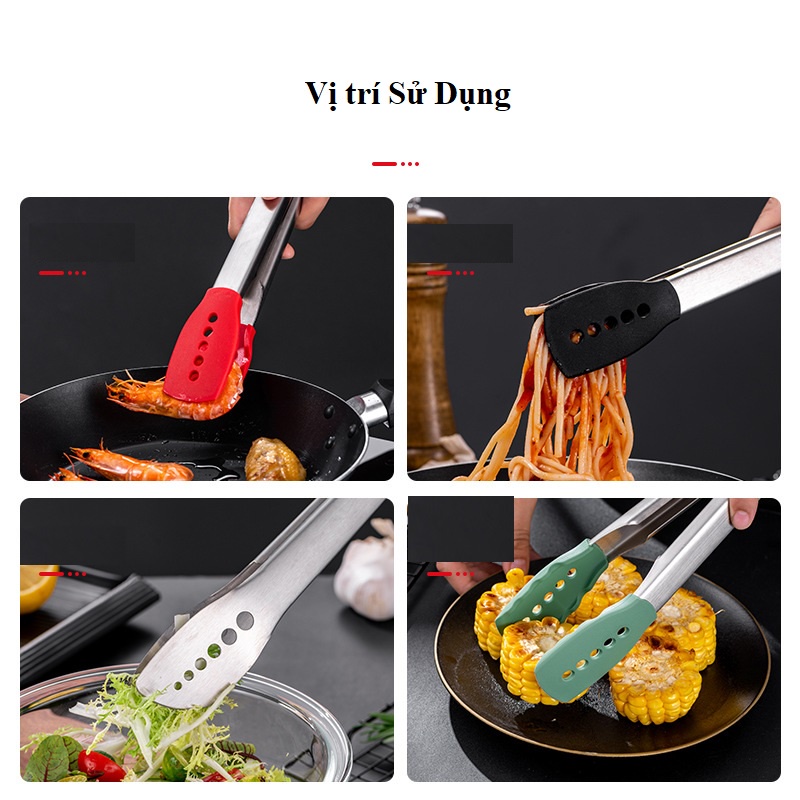 Kẹp thực phẩm CCKO thương hiệu Đức chất liệu inox, đầu silicone cao cấp chịu nhiệt