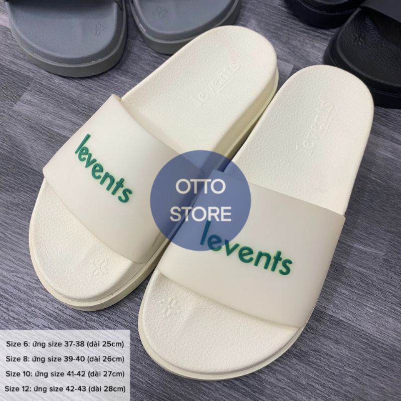Dép LEVENTS ESSENTIAL màu trắng SLIPPER quai ngang đế cao su