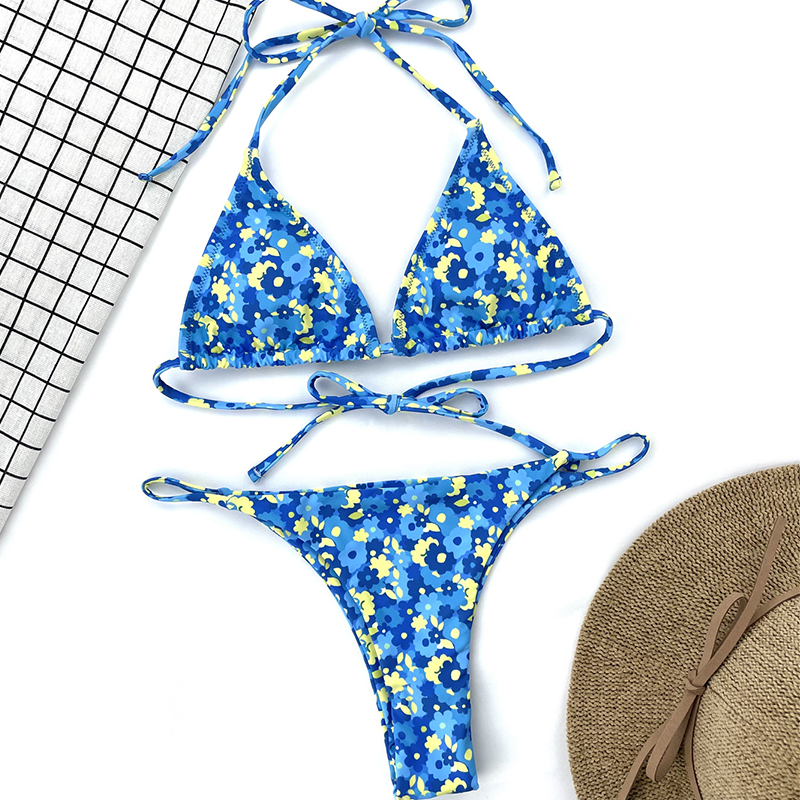 Bikini Phối Ren Hoa Màu Xanh Cho Bé Gái | BigBuy360 - bigbuy360.vn