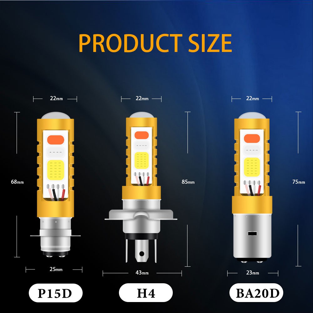 Đèn Pha LED Xe Mô Tô LYMOYO H4 P15D T19 BA20D LC135 Y125Z EX5 Chuyên Dụng