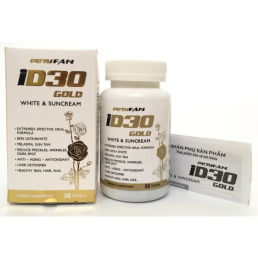 Viên uống trắng da chống nắng ID30 Gold White and Sunscream - MY VANS BEAUTY