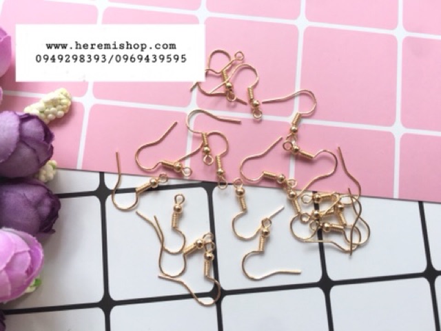 Bông tai, khuyên tai màu vàng và bạc (túi 25 cặp - 50 chiếc)
