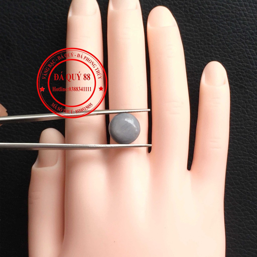 Viên Đá Saphia Sao Tự Nhiên Trắng Xám Sao Nét Size 8,15ct Mặt Nhẫn, Mặt Dây Chuyền