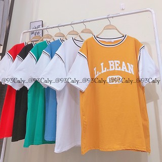 Áo thun nữ dáng rộng giả 2 món áo phông phối unisex chọn màu hoan hỉ mẫu chữ hoặc số