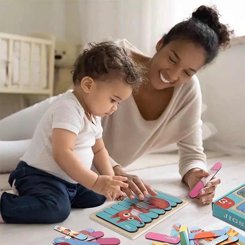 Đồ Chơi Montessori Benrikids Tranh Ghép Hình Que Kem Domino Bằng Gỗ 2 Trong 1 Cho Bé Phát Triển Trí Tuệ