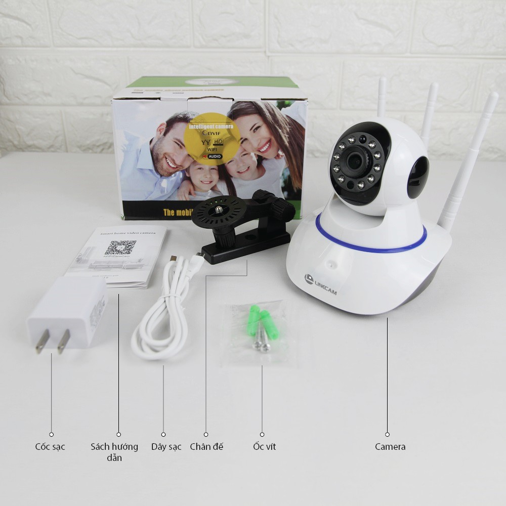 Camera WiFi 3 Râu CareCam Pro 1080P 2MP- Carecam Pro An Ninh Trong Nhà MQ88 -Xoay Theo Chuyển Động | BigBuy360 - bigbuy360.vn