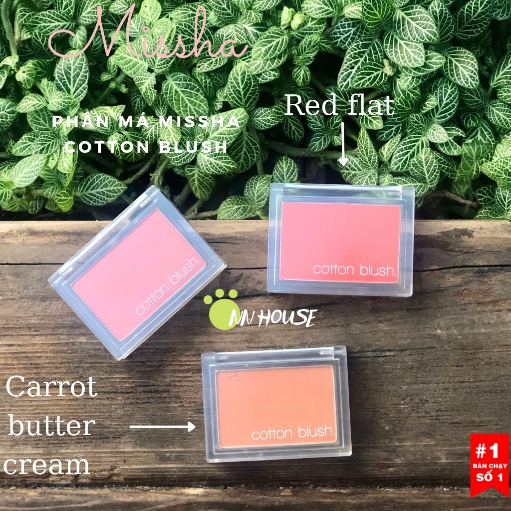 Phấn má Missha Cotton Blush – màu đỏ gạch, cam – bám màu lâu trôi giúp làn da tươi hồng, đầy sức sống – NN HOUSE