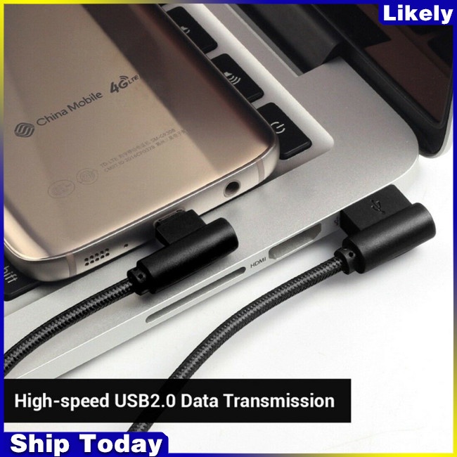Dây Cáp Sạc Type-c USB Dây Nylon Bện Chữ L Cho Android Xiaomi micro