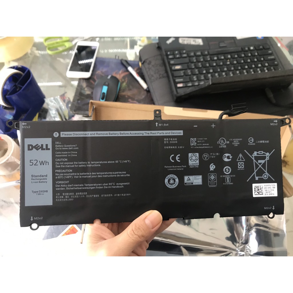 Pin Dell Xps 13 9370 9380 7390 7391 7490 3301 DXGH8 Battery 52wh