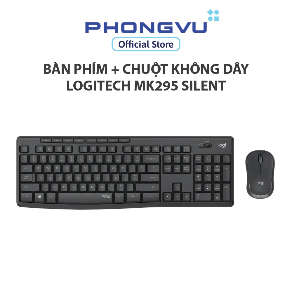 Bàn phím + Chuột không dây Logitech MK295 Silent (Đen) - Bảo hành 12 tháng
