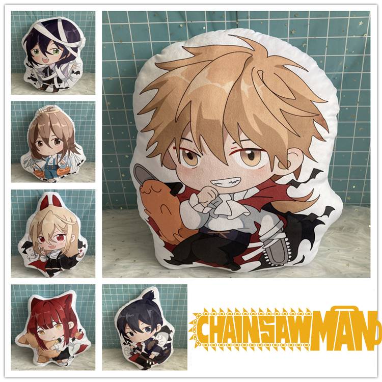 Cưa Xích Người Gối Búp Bê Sang Trọng Đồ Chơi Đệm Denji Power Makima Anime Búp Bê Nhồi Bông Trang Trí