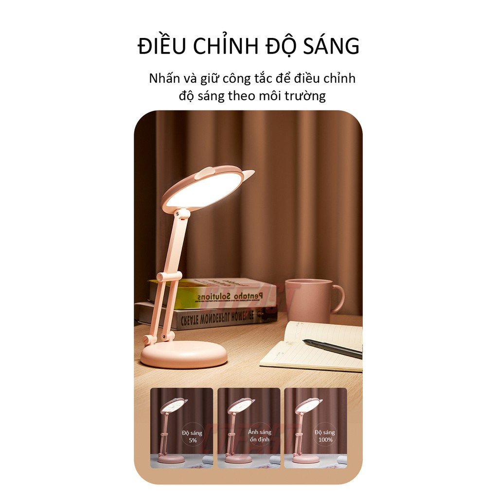 Đèn học để bàn, đèn học sinh chống cận thị CTFAST. đèn LED cảm ứng, Pin 2400 mAh