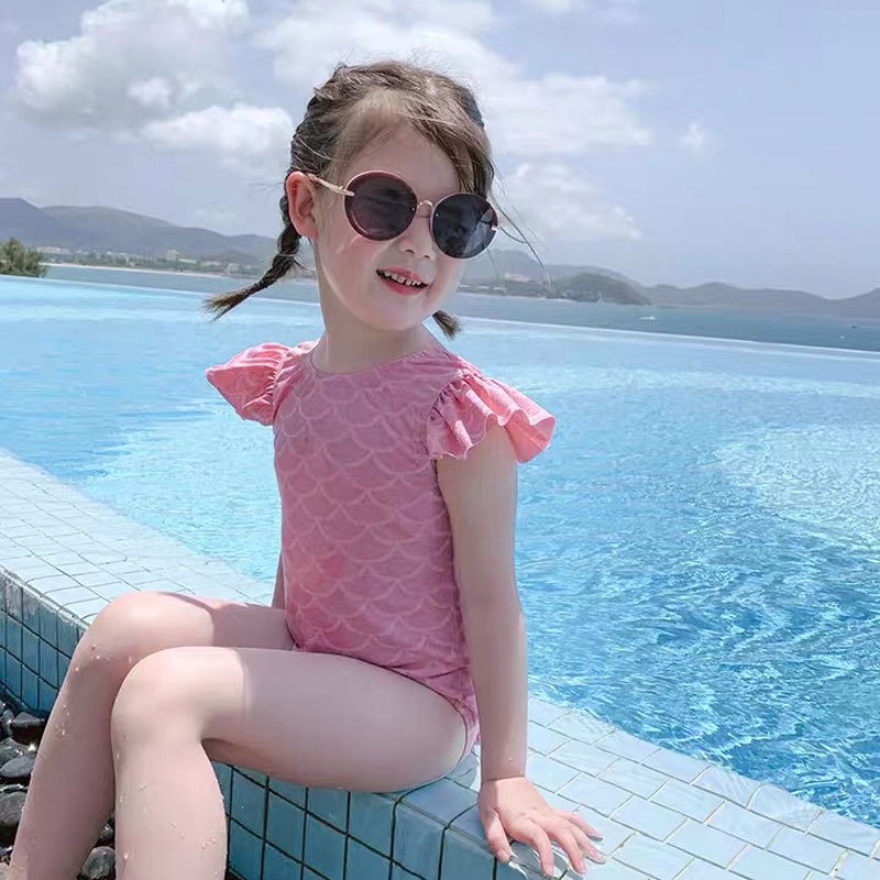 Đồ Bơi Một Mảnh Màu Hồng Dễ Thương Cho Bé