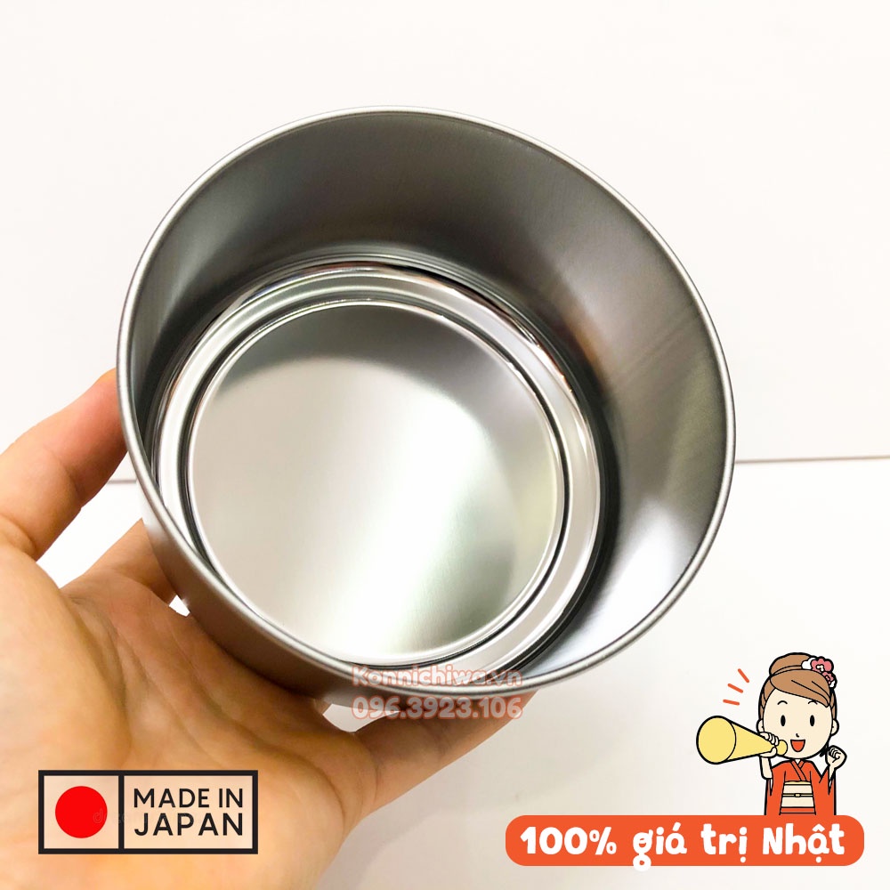 Hộp trữ thức ăn Inox nắp đậy kín bằng nhựa dẻo 650ml | Hàng nội địa Nhật Bản