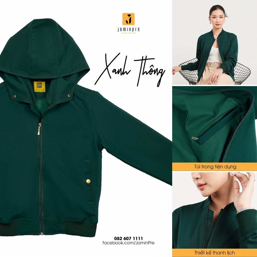 Jamin Premium - Áo Khoác Cao Cấp Có nón, áo khoác cặp, chất kaki thun không xổ lông 2 Lớp,chống nắng, chống tia UV JBC22