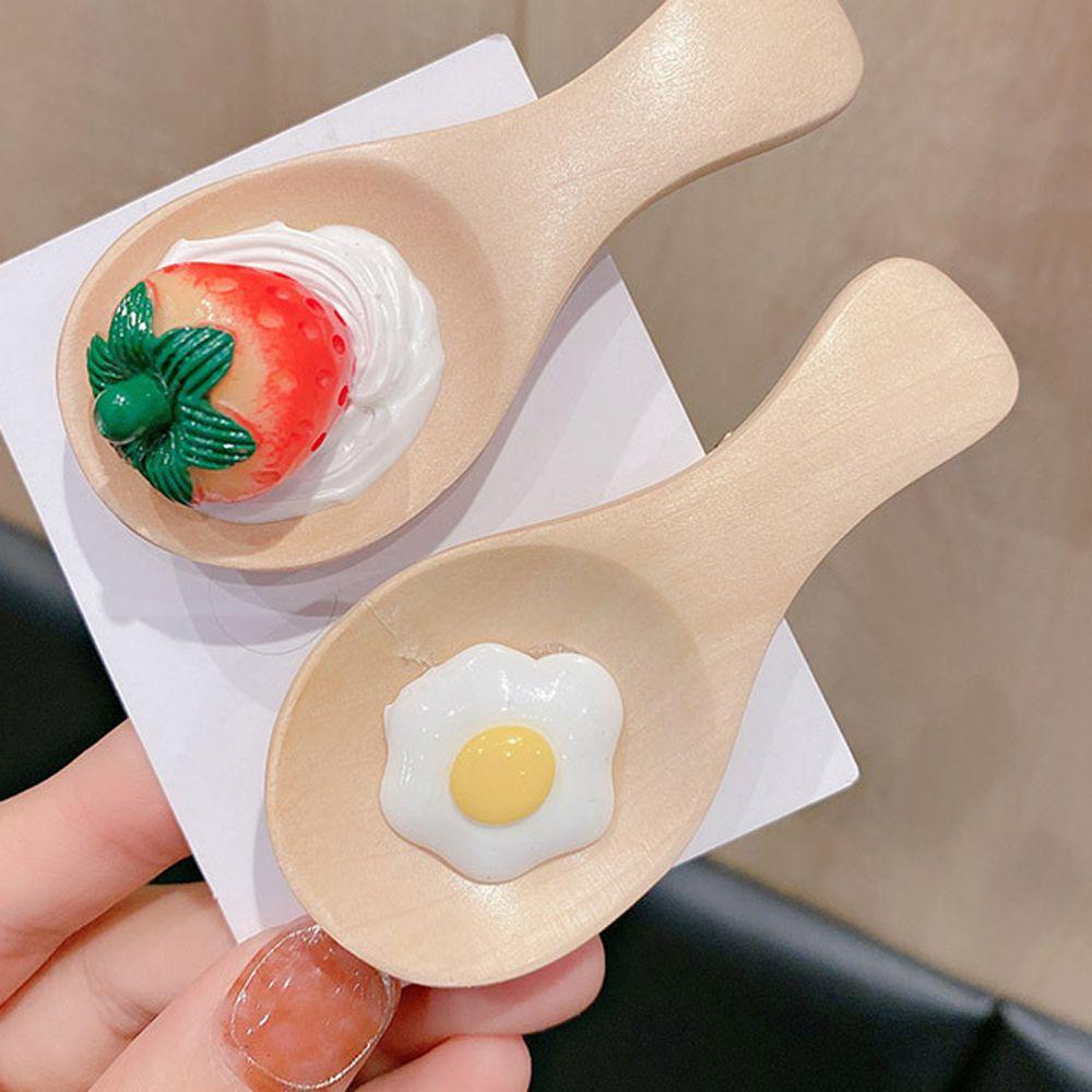 Kẹp Tóc Hình Quả Trứng/Dâu Tây Dễ Thương Cho Bé Gái