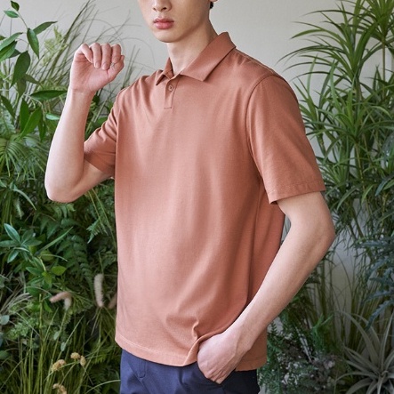 Áo thun cổ bẻ, áo polo form vuông rộng trẻ trung Basic.H hàng xuất Hàn