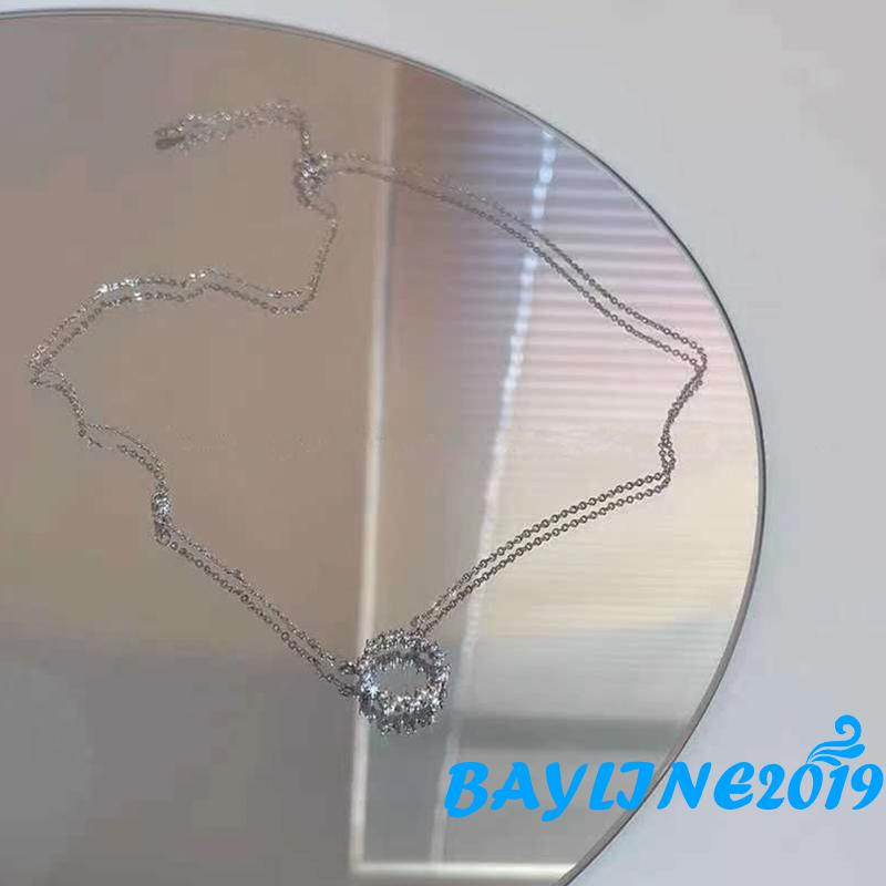 Vòng cổ nữ mặt hình tròn đính đá thời trang