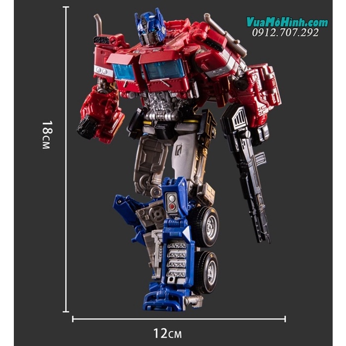 Mô hình Robot Transformers Optimus Prime Sai Star Commander biến hình robot người máy xe oto tải đầu kéo cao 18cm