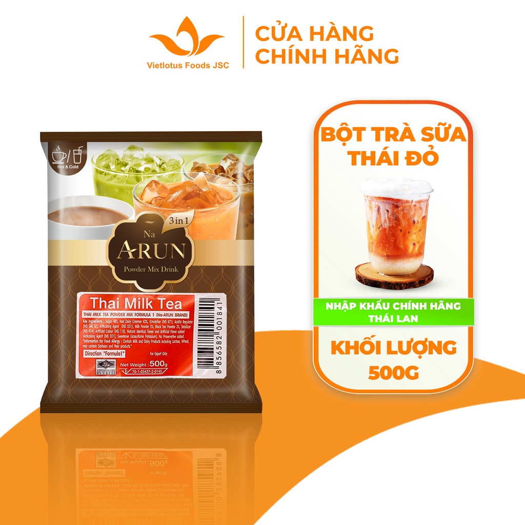 Bột Trà Sữa Thái Đỏ Na Arun [túi 500G pha đủ 40 ly] - Hàng nhập khẩu chính hãng Thái Lan