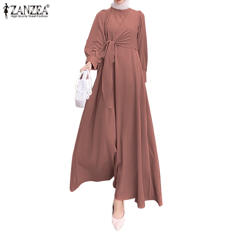 Đầm maxi Zanzea dài tay form rộng phong cách thanh lịch dành cho nữ