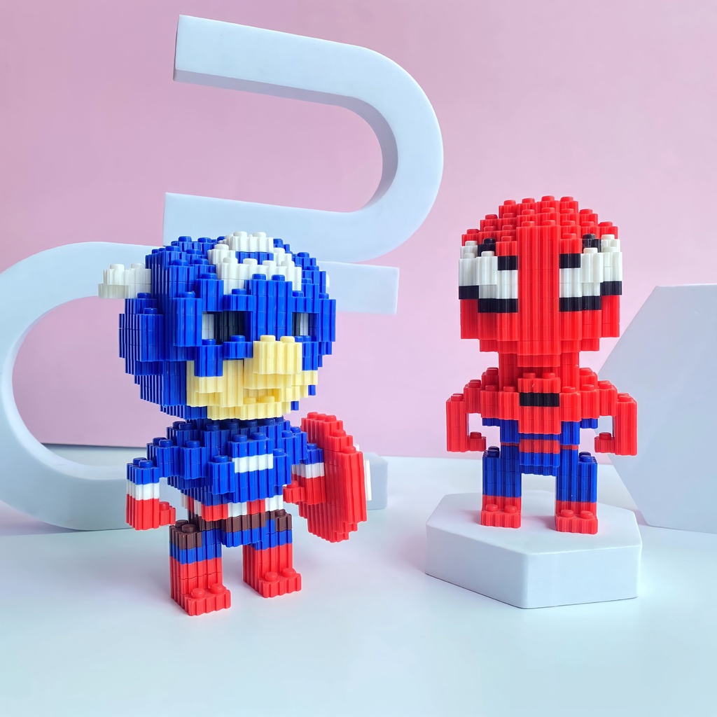 Mô Hình Lắp Ráp Lego Marvel Avengers Iron Man, Captanamerica, Spider Man, Batman Đồ Chơi Siêu Anh Hùng Cực Ngầu
