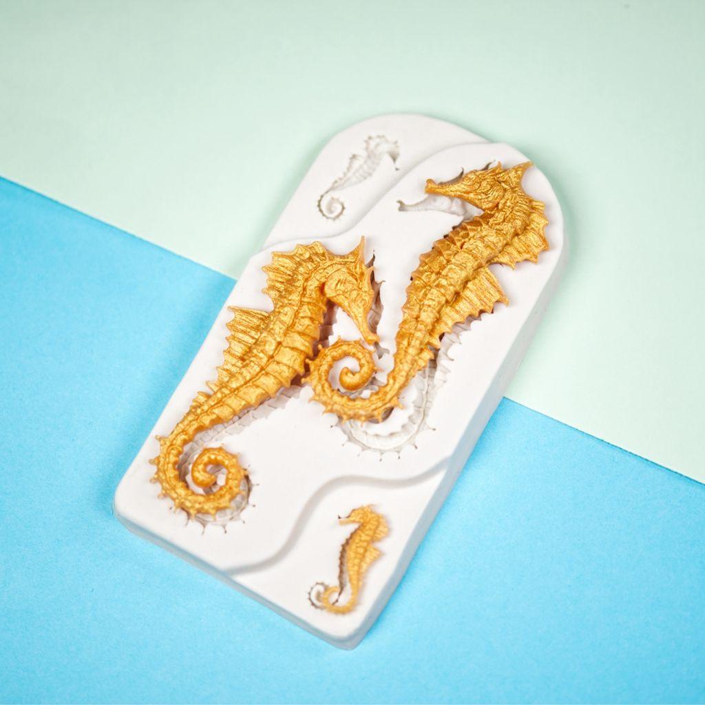 1 Khuôn Nướng Bánh Hình Cá Ngựa 3D Bằng Silicone Cấp Thực Phẩm An Toàn