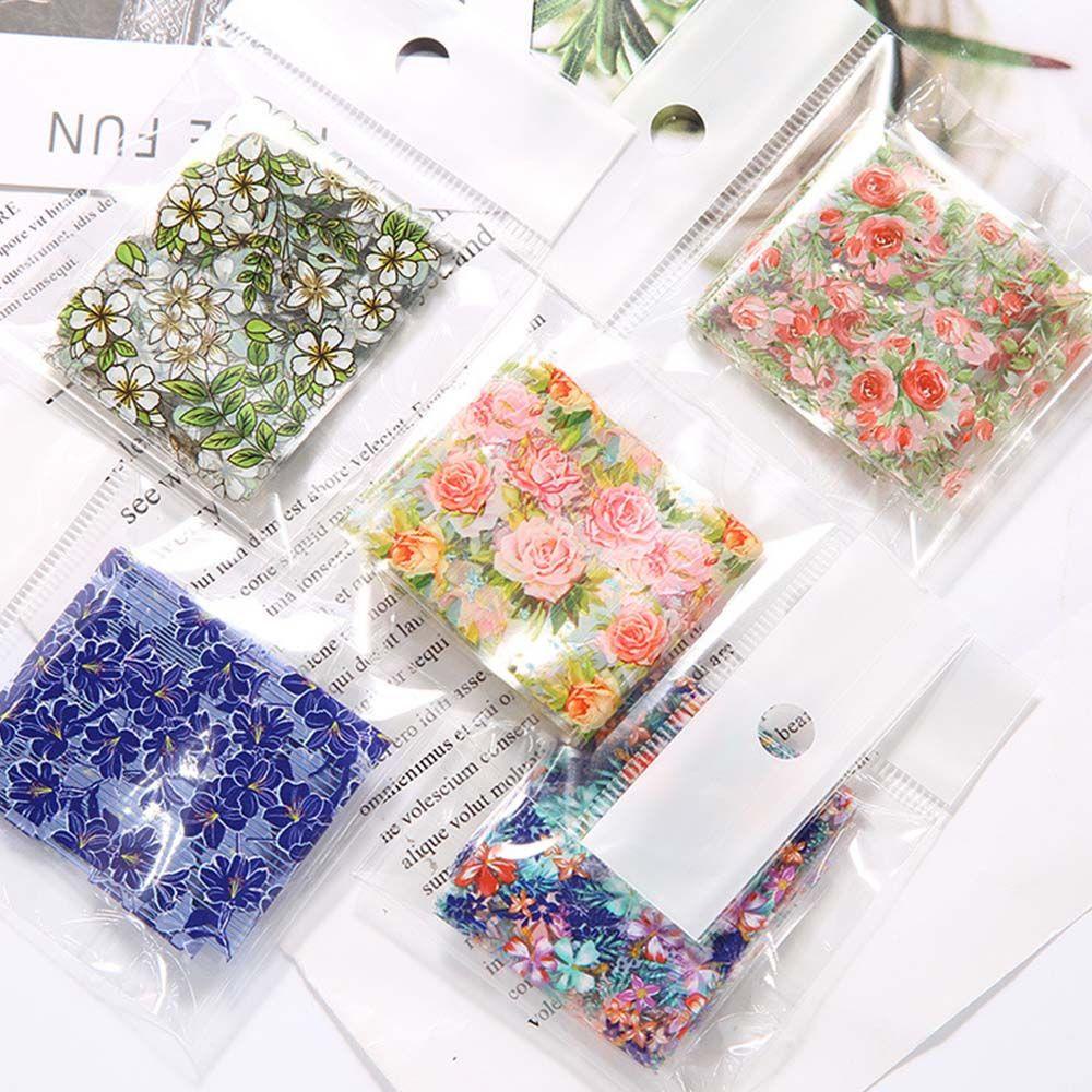 LILYES Miếng Dán Trang Trí Móng Tay Toàn Diện Họa Tiết Hoa Nhiều Màu Phong Cách Nhật Bản DIY